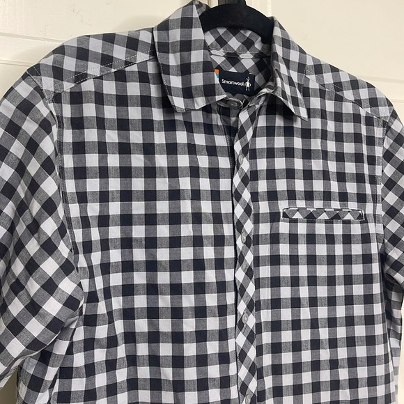 Smartwool Men's Everyday Exploration Gingham Short Sleeve Shirt Sz M - Picture 2 of 11